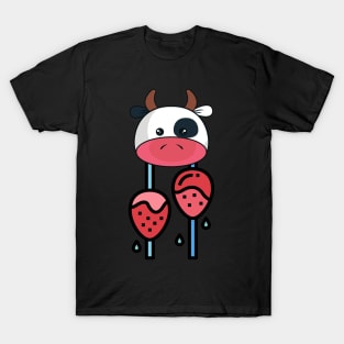 Strawberry Cow Bestfriends, Cute , Cartoon T-Shirt